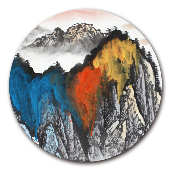 饶森林国画浓墨重彩《江山如此多娇》