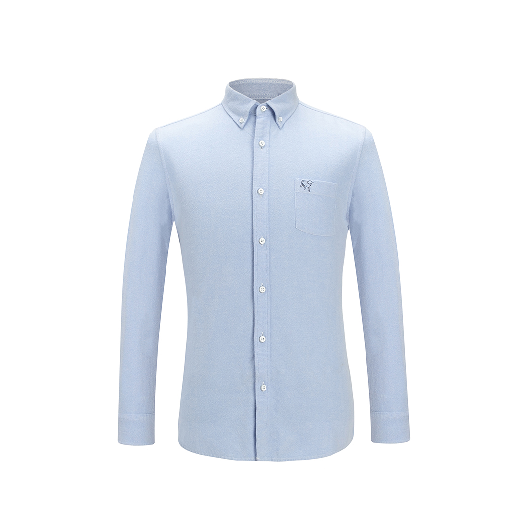 简单人纯棉男士秋冬长袖衬衫