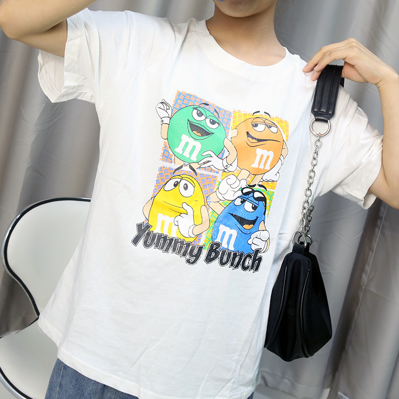 纯棉t恤mm豆卡通人物