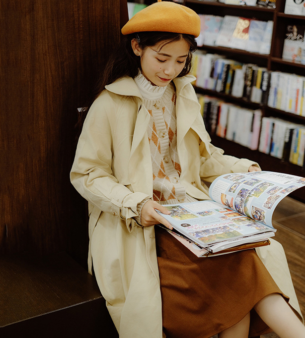 早春洋气穿搭:中长风衣+初恋裙,显高又优雅,很