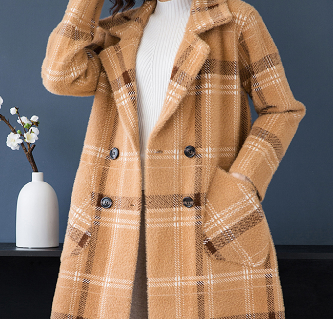 仿水貂绒金貂绒大衣