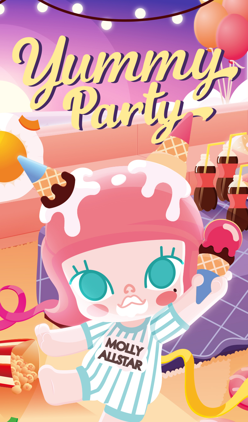 molly美食派对系列公仔摆件