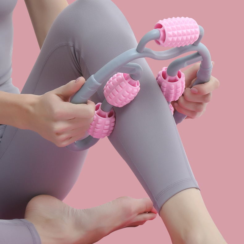 环形五轮夹腿按摩器 消除型肌肉放松器 小腿按摩滚轮腿神器