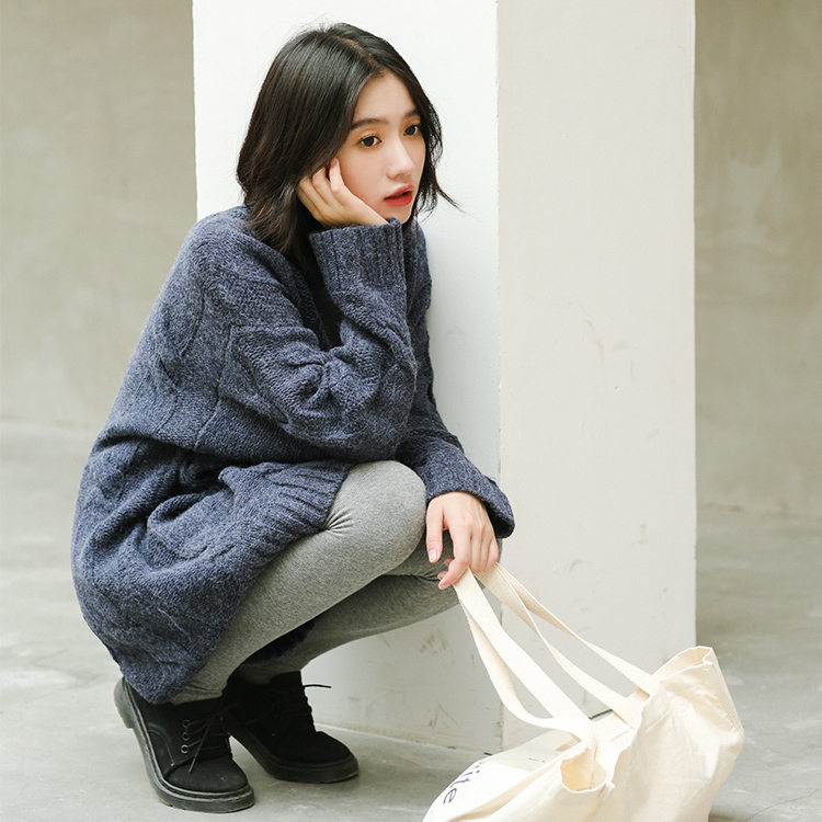 大码高领毛衣女胖mm显瘦遮肚